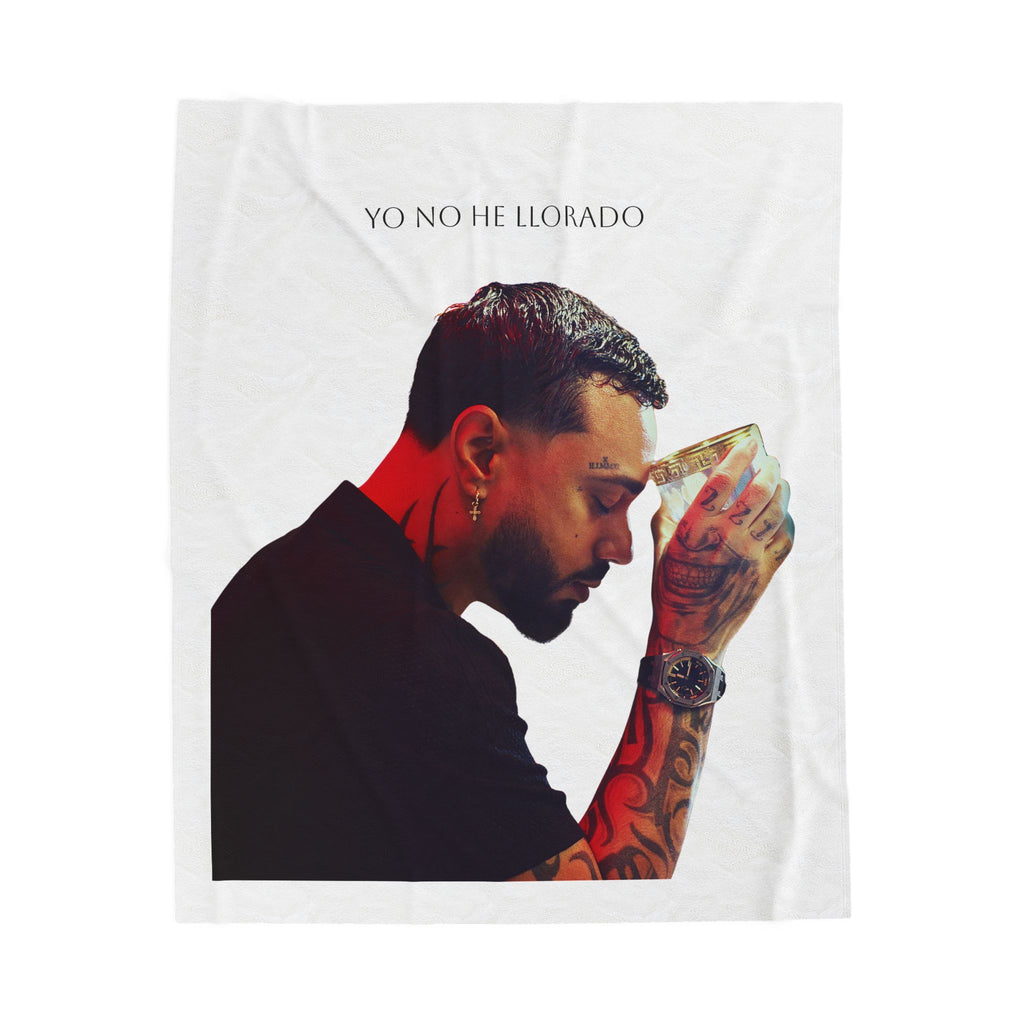 "Yo No He Llorado" Plush Blanket | Tattooed Man Pouring Drink Design